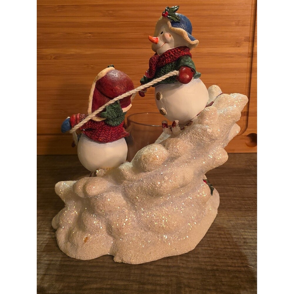 Home Interiors Decorative Snowman Candle Holder - Picture 4 of 6